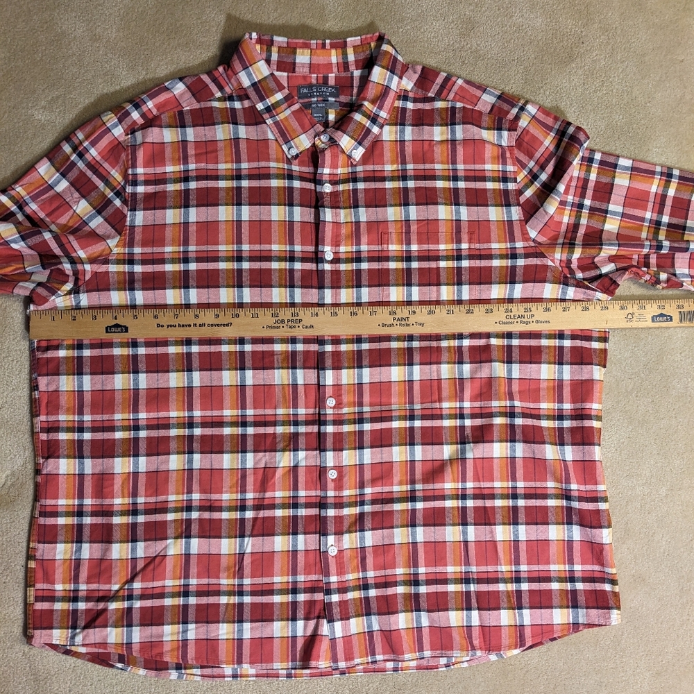 FALLS CREEK Colorful Men's Button down Plaid Shirt‎ Cotton Blend Casual XXXL - Picture 6 of 7